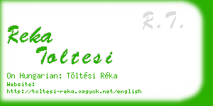 reka toltesi business card